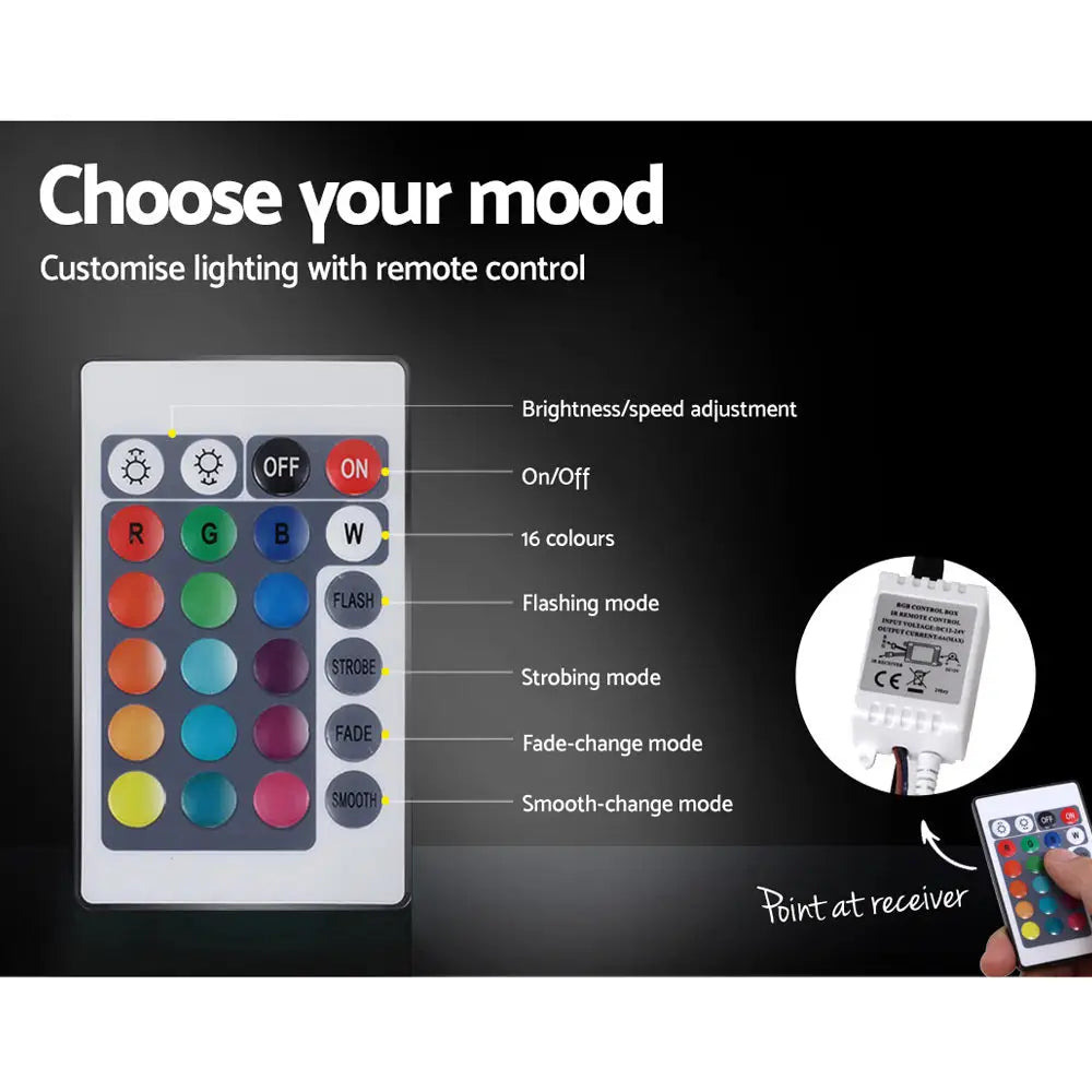 Bed Frame Queen Size Led Gas Lift Grey Lumi