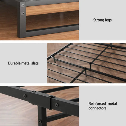 Bed Frame Queen Size Metal Dane with Mattress