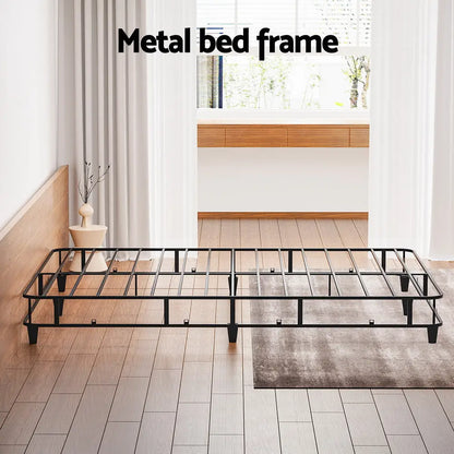 Bed Frame Queen Size Metal Grey Mason
