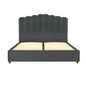 Bed Frame Queen Size Velvet Grey Fion