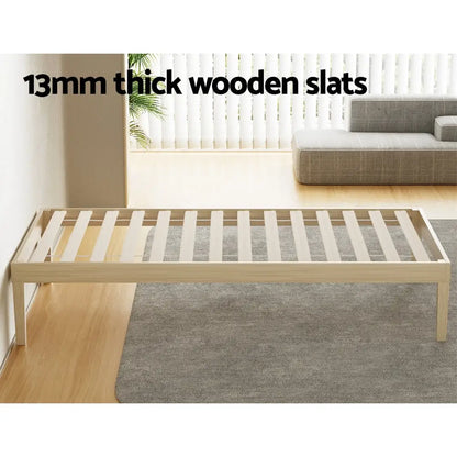 Bed Frame Single Size Wooden Base Mattress Platform Timber Pine Bruno