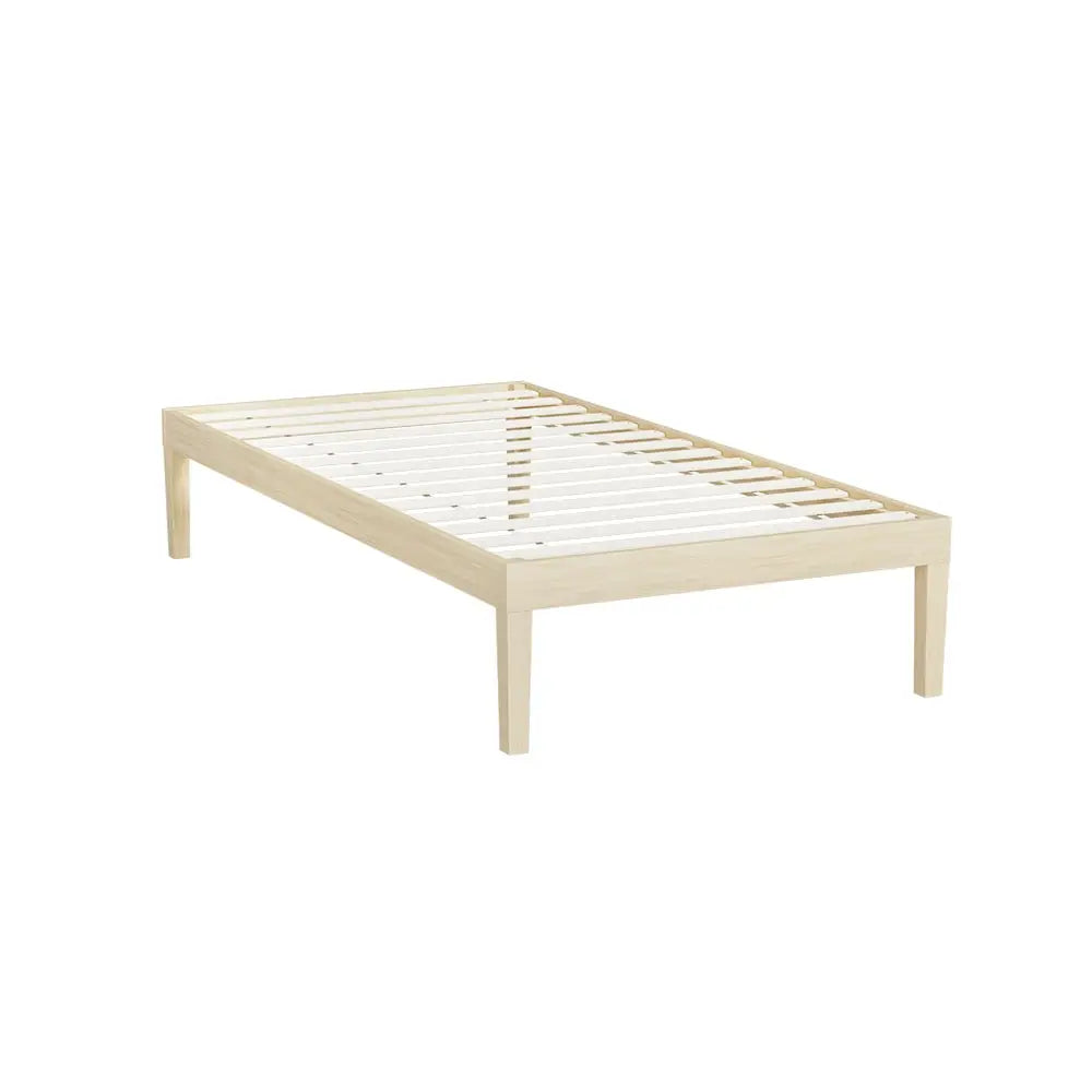 Bed Frame Single Size Wooden Base Mattress Platform Timber Pine Bruno