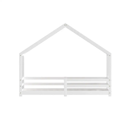 Bed Frame Wooden Kids Single House White Amos