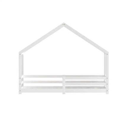 Bed Frame Wooden Kids Single House White Amos