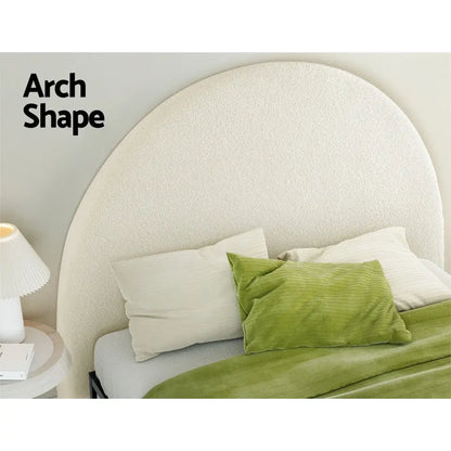Bed Head Headboard Frame Queen Boucle - Grei White