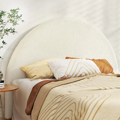 Bed Head Headboard Frame Queen Boucle - Grei White