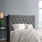Bed Head Headboard King Single Size Fabric - Cappi Grey