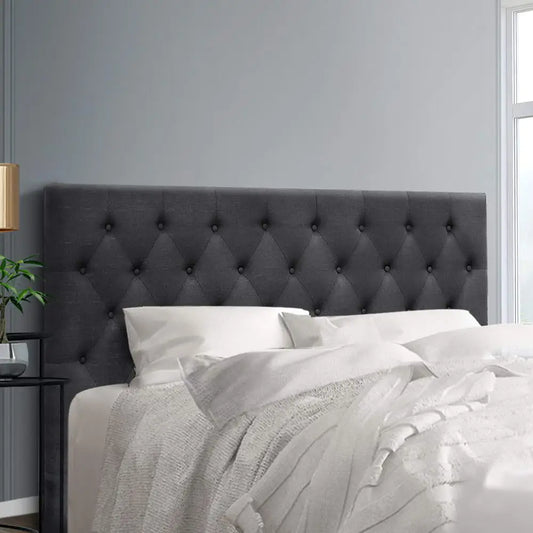 Bed Head Headboard King Size Fabric - Cappi Charcoal