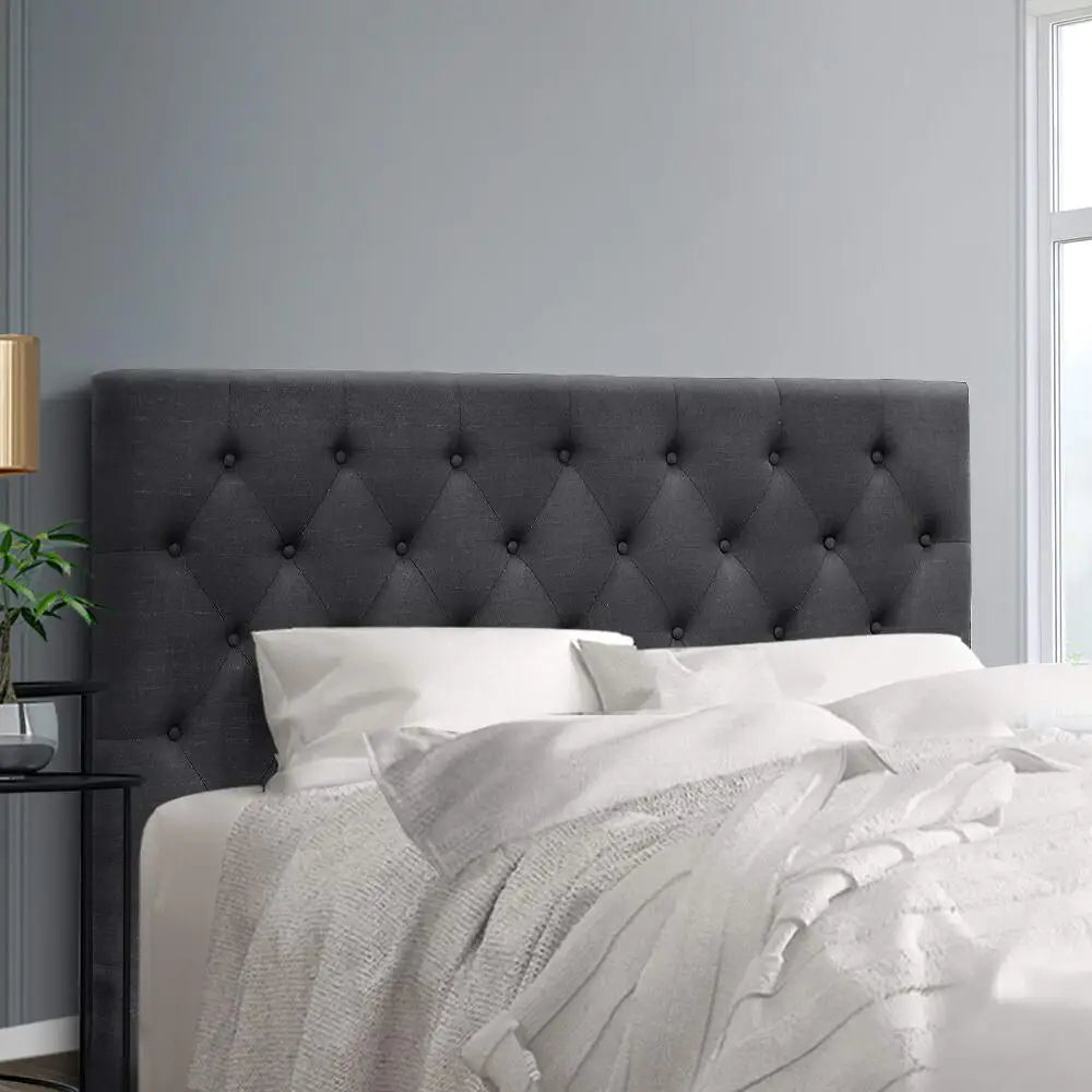 Bed Head Headboard Queen Size Fabric - Cappi Charcoal