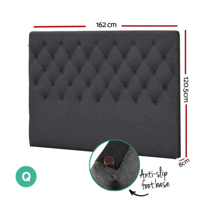 Bed Head Headboard Queen Size Fabric - Cappi Charcoal