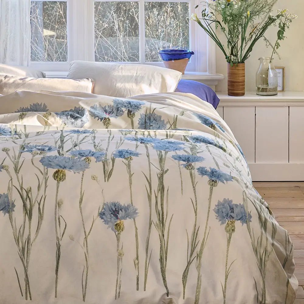 Bedding House Cornflower Sand 100% Cotton Percale Quilt Cover Set Queen