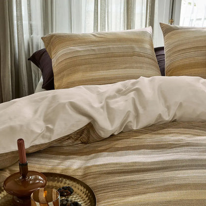 Bedding House Elie Natural Cotton Sateen Quilt Cover Set Queen