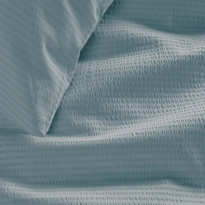 Bedding House Summer Blue Grey Seersucker Cotton Quilt Cover Set King