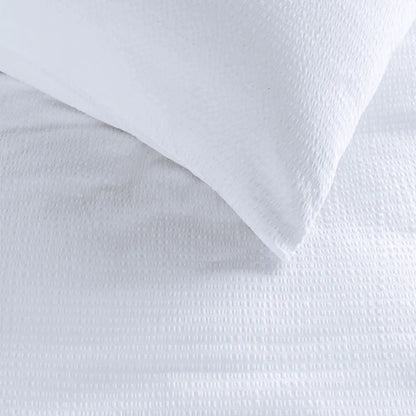 Bedding House Summer White Seersucker Cotton Quilt Cover Set King