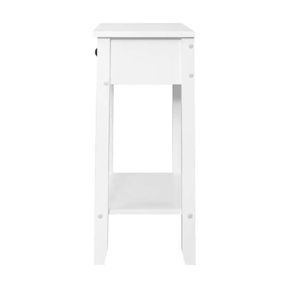 Bedside Table 1 Drawer with Shelf - Bowie White