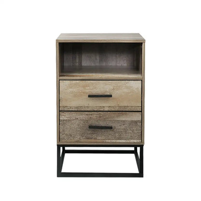Bedside Table 2 Drawers with Shelf - Badan
