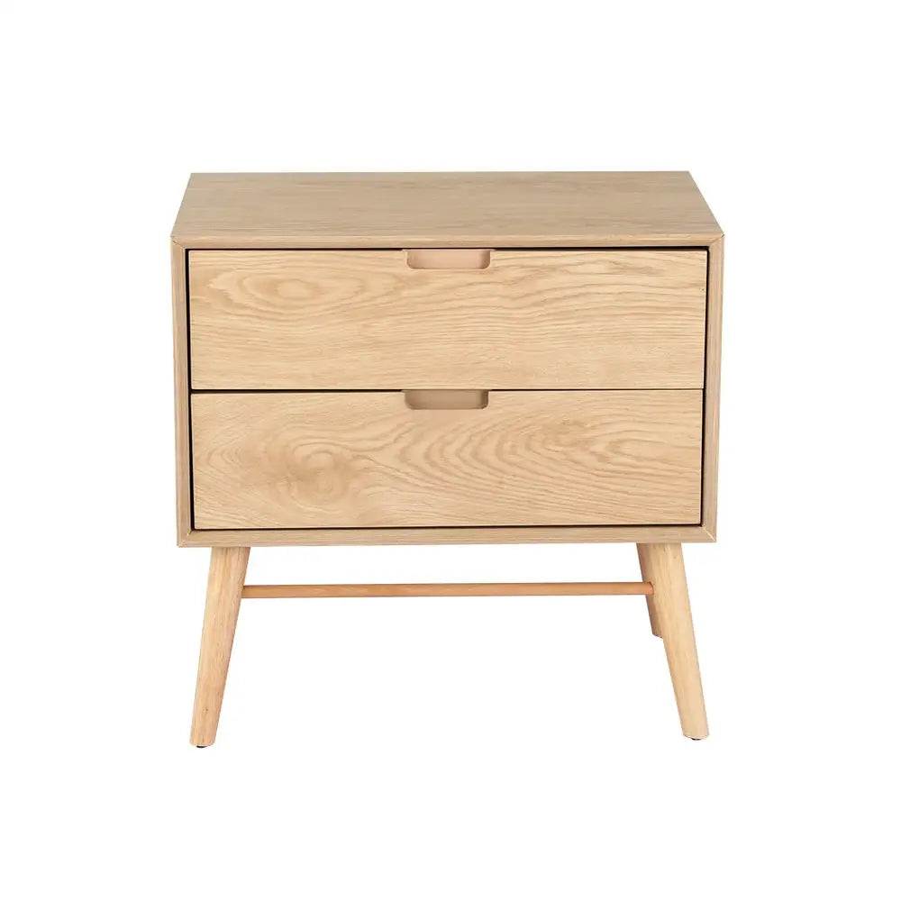 Bedside Table Drawers Side End Storage Cabinet Nightstand Oak Gino