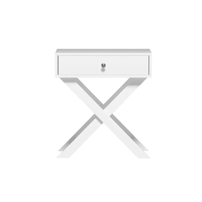 Bedside Table Drawers Side Storage Cabinet Nightstand White Qara