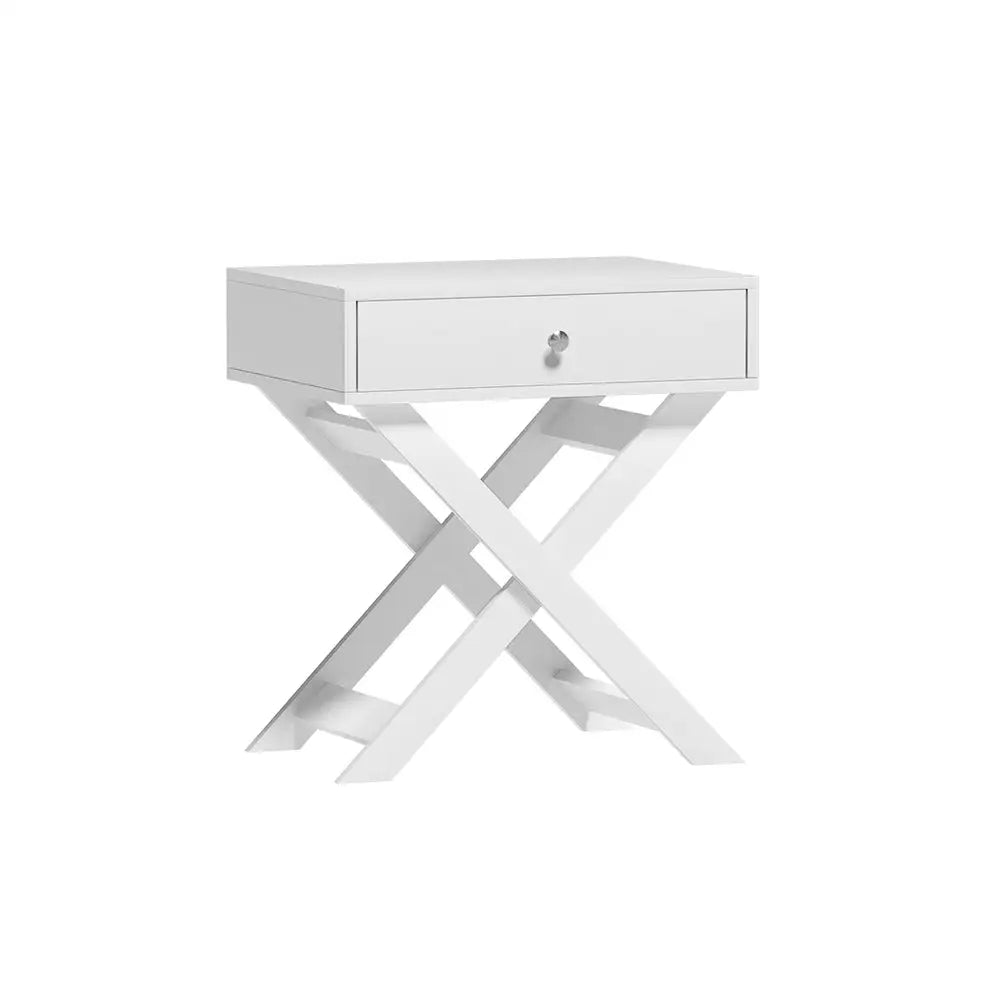 Bedside Table Drawers Side Storage Cabinet Nightstand White Qara