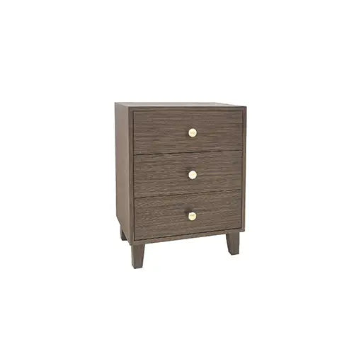Bedside Table Mdf 3 Drawers Side Night Stand Storage in Brown Colour
