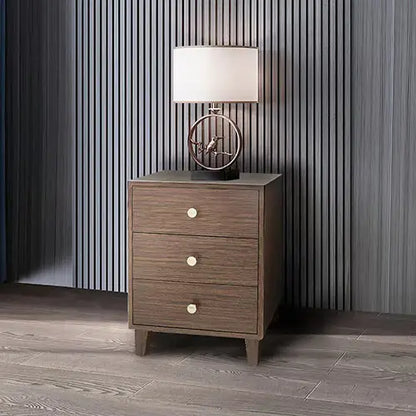 Bedside Table Mdf 3 Drawers Side Night Stand Storage in Brown Colour