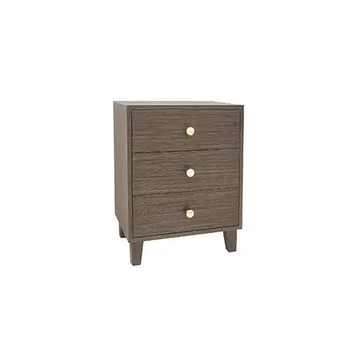 Bedside Table Mdf 3 Drawers Side Night Stand Storage in Brown Colour