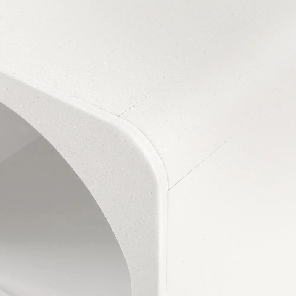 Bedside Table Shelves Side End Storage Nightstand White Arched