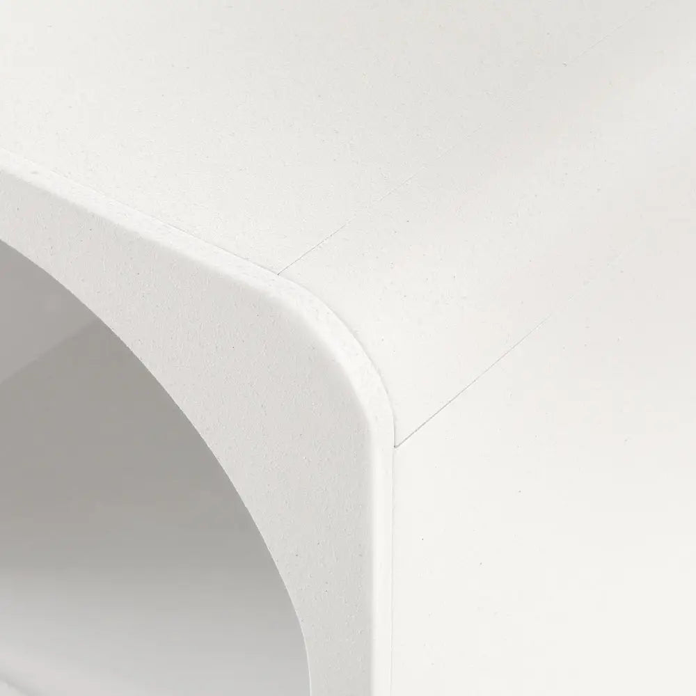 Bedside Table Shelves Side End Storage Nightstand White Arched