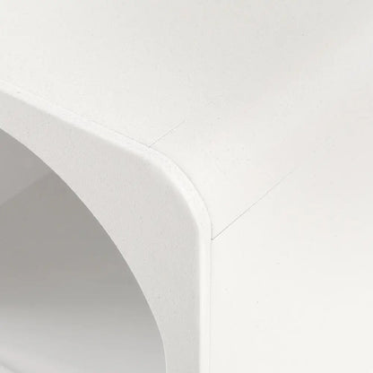 Bedside Table Shelves Side End Storage Nightstand White Arched