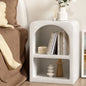 Bedside Table Shelves Side End Storage Nightstand White Arched