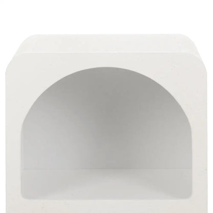 Bedside Table Shelves Side End Storage Nightstand White Arched