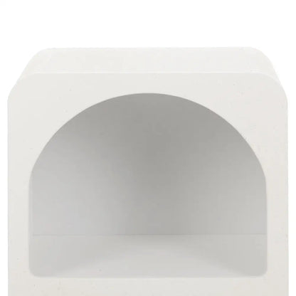 Bedside Table Shelves Side End Storage Nightstand White Arched