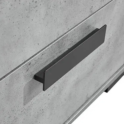 Bedside Table with 2 Storage Drawers Mdf Combination of Black & Cement Colour Nightstand