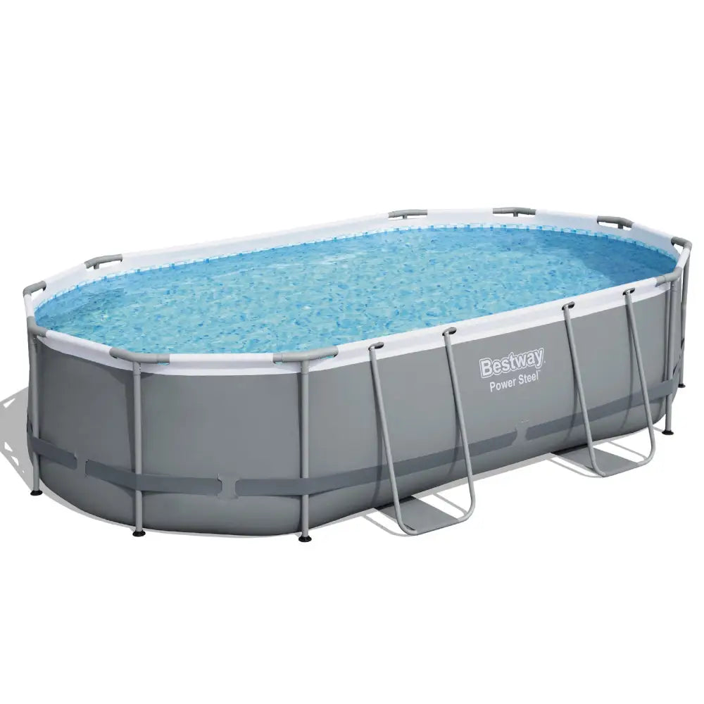 Bestway 488x305x107cm Swimming Pool Steel Frame Set W/ Pump Filter Ladder Cover