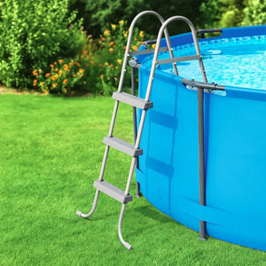 Grey pool ladder - 107cm with removable steps - Fits pool wall height up to 107cm; step width 42cm Australia