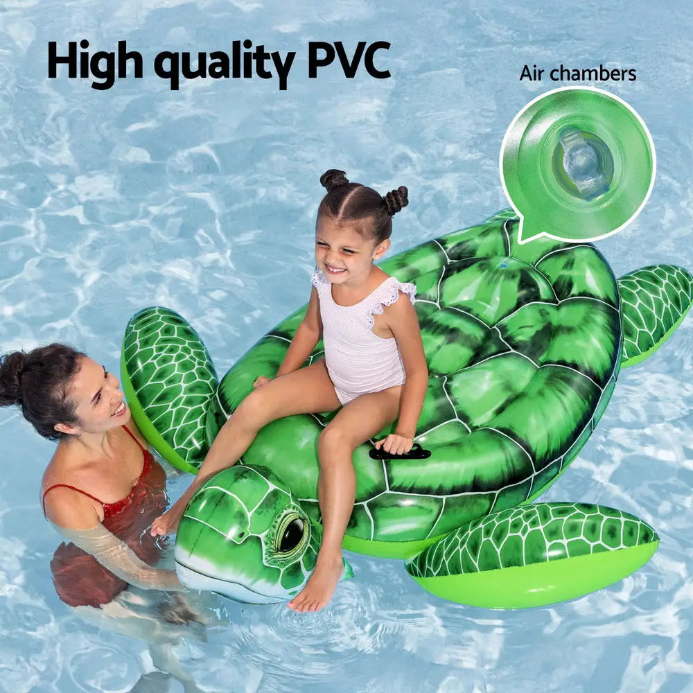 Bestway Float Turtle Rider Inflatable Ride on Floating Pool Lounger 153x140cm