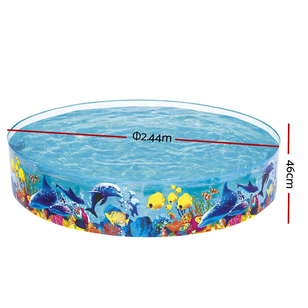 Bestway Kids Pool 244x46cm Round Above Ground Rigid Swimming Pools Undersea 2074l