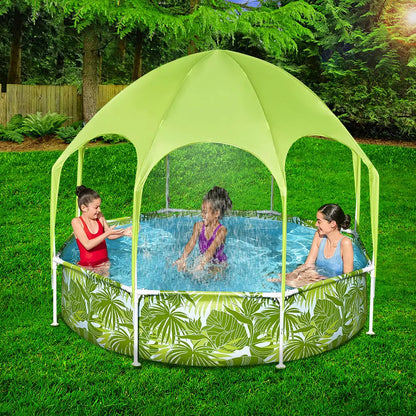 Bestway Kids Pool 244x51cm Steel Frame Swimming Play Pools Canopy 1688l