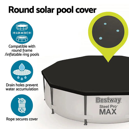 Bestway Pool Cover Fits 3.05m Round Above Ground Swimming Pvc Blanket