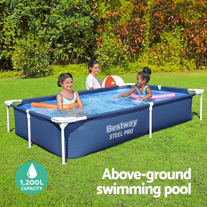 Bestway Swimming Pool 221x150x43cm Steel Frame Above Ground Pools 1200l