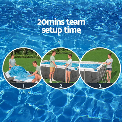 Bestway Swimming Pool 282x196x84cm Steel Frame Above Ground Pools Filter Pump 3662l