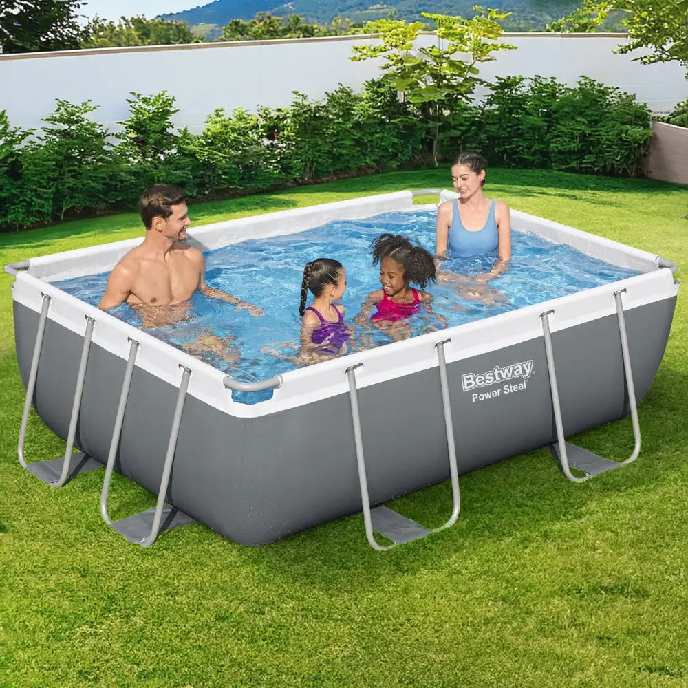 Bestway Swimming Pool 282x196x84cm Steel Frame Above Ground Pools Filter Pump 3662l