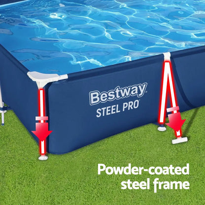 Bestway Swimming Pool 300x201x66cm Steel Frame Above Ground Pools 3300l