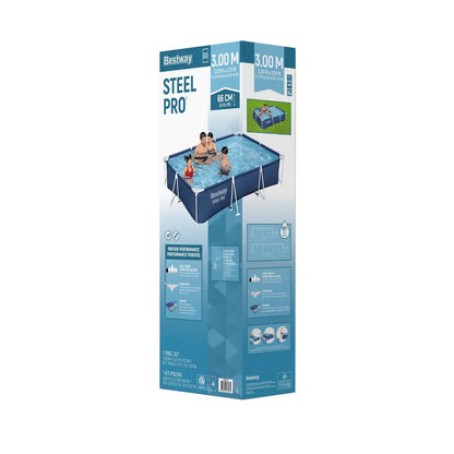 Bestway Swimming Pool 300x201x66cm Steel Frame Above Ground Pools 3300l