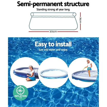 Bestway Swimming Pool 305x76cm Above Ground Round Inflatable Pools 3800l