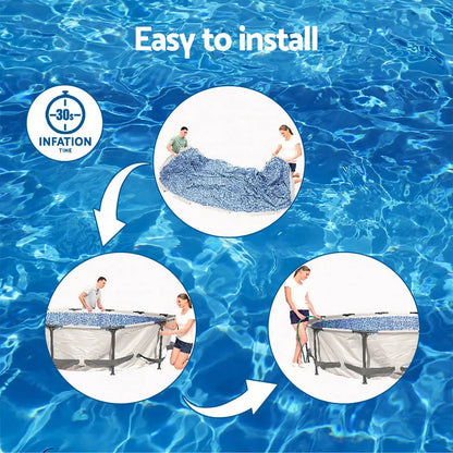Bestway Swimming Pool 366x100cm Steel Frame Round Above Ground Pools W/ Filter Pump 9150l