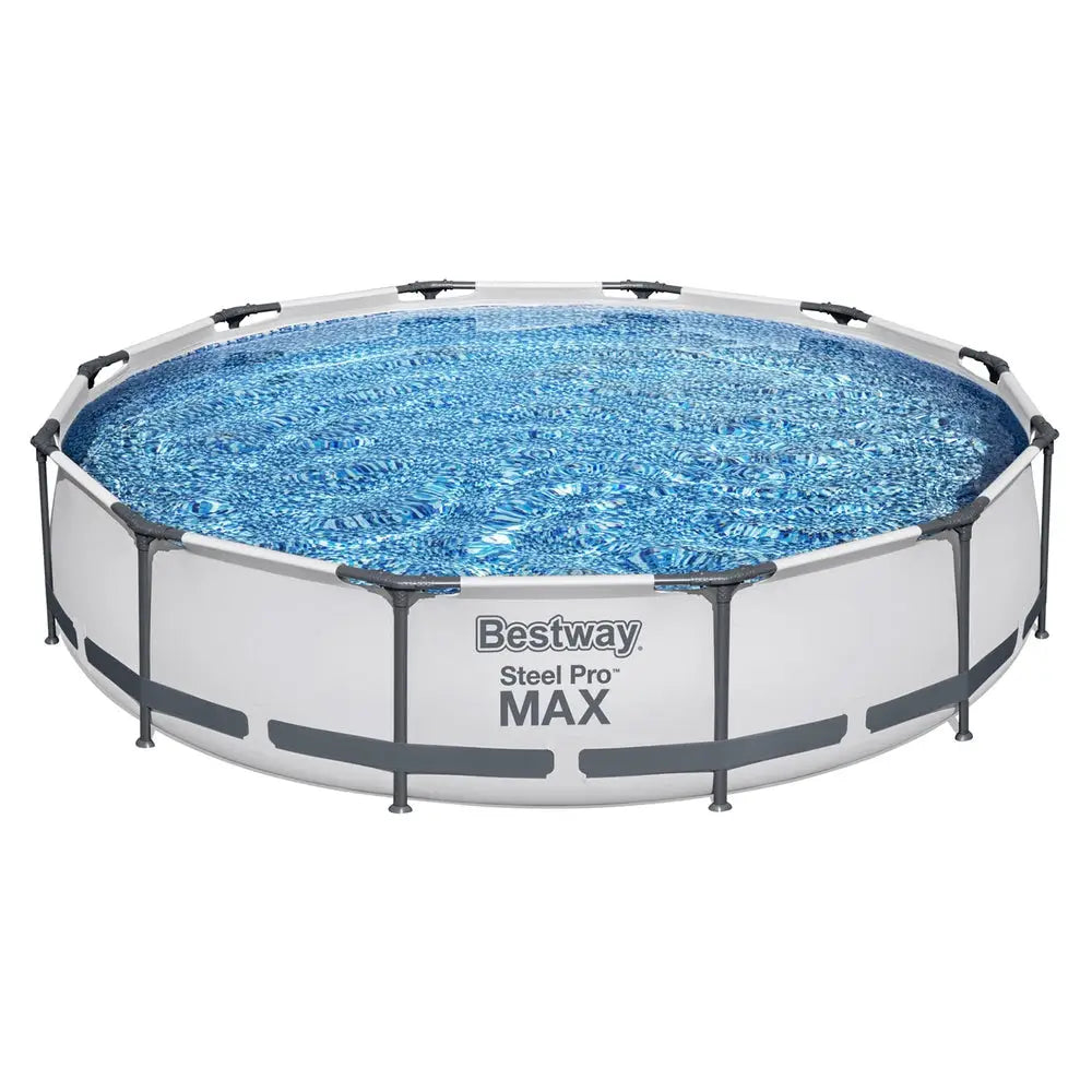 Bestway Swimming Pool 366x76cm Steel Frame Round Above Ground Pools W/ Filter Pump 6473l