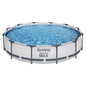 Bestway Swimming Pool 366x76cm Steel Frame Round Above Ground Pools W/ Filter Pump 6473l