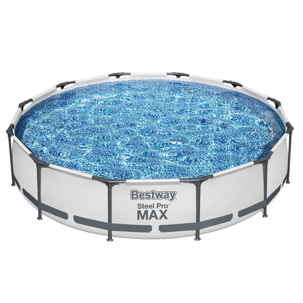 Bestway Swimming Pool 366x76cm Steel Frame Round Above Ground Pools W/ Filter Pump 6473l