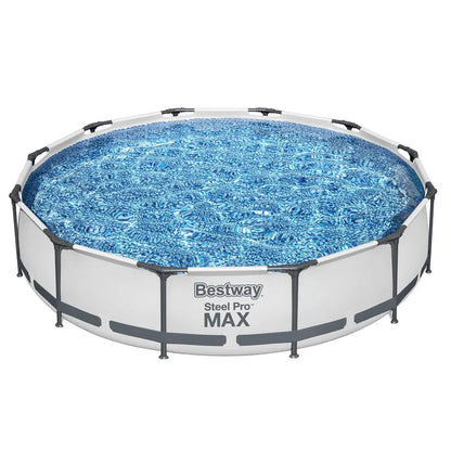 Bestway Swimming Pool 366x76cm Steel Frame Round Above Ground Pools W/ Filter Pump 6473l